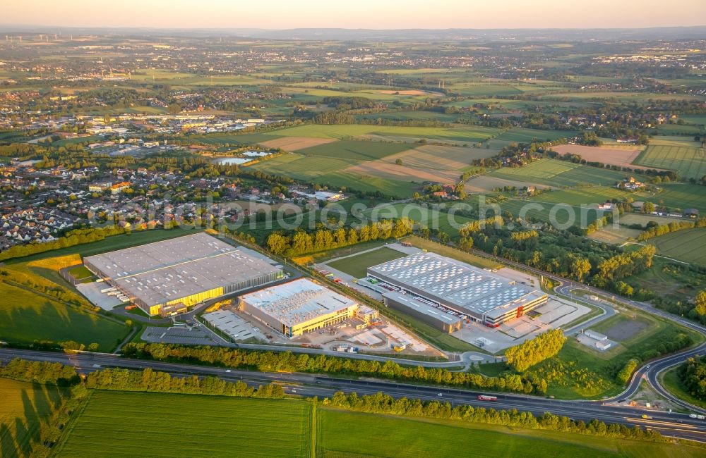 Bergkamen from above - Construction site for the new building Logistikpark of Herbert Heldt KG in Bergkamen in the state North Rhine-Westphalia, Germany