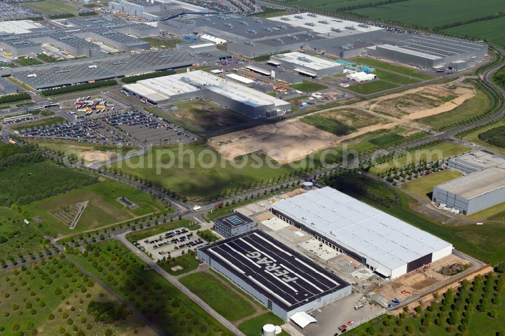 Aerial photograph Leipzig - Construction site to build a new logistic center on BMW-Allee in Leipzig in the state Saxony, Germany