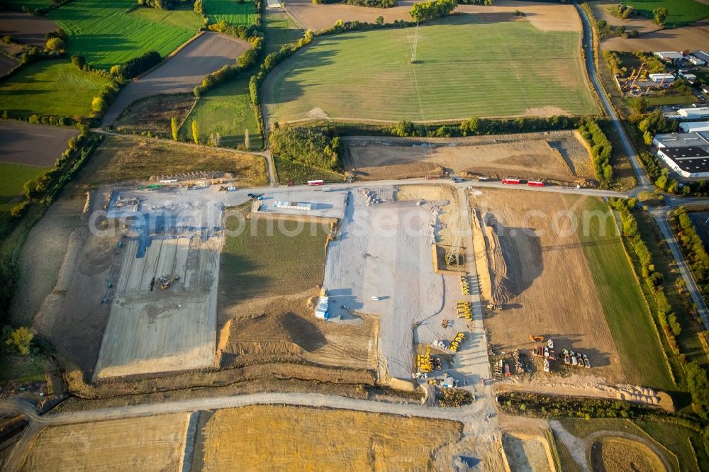 Aerial image Werne - Construction site for the new building from Amazon in the district Ruhr Metropolitan Area in Werne in the state North Rhine-Westphalia