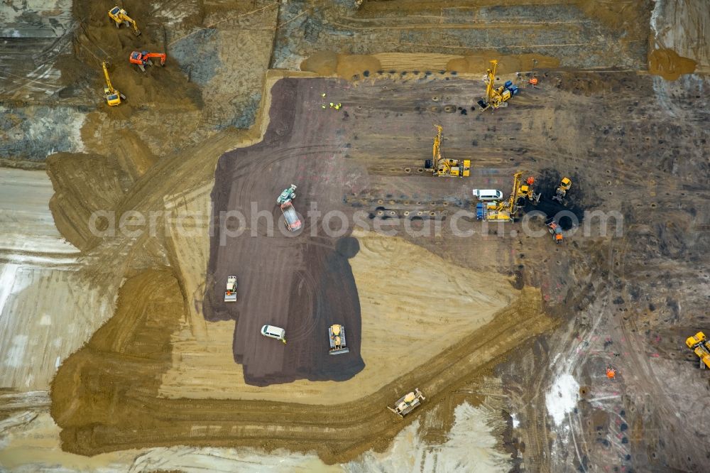 Werne from above - Construction site for the new building from Amazon in the district Ruhr Metropolitan Area in Werne in the state North Rhine-Westphalia