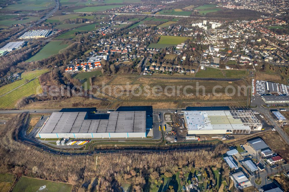 Dortmund from the bird's eye view: Construction site to build a new logistics center on Gneisenauallee in Dortmund in the state North Rhine-Westphalia, Germany