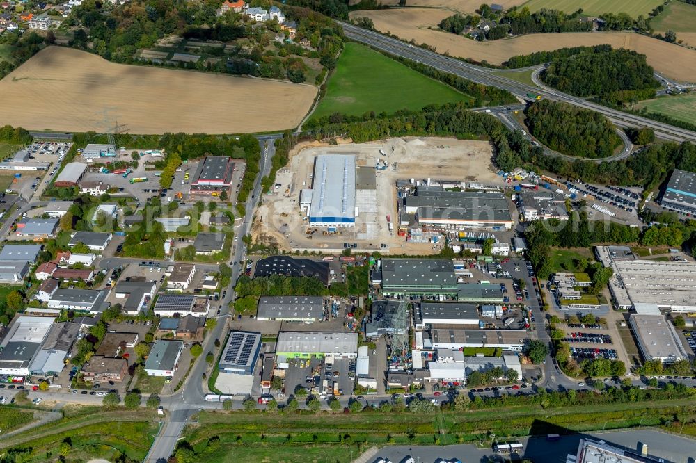 Aerial image Witten - Construction site to build a new building complex on the site of the logistics center of Hermes Germany GmbH on Salinger Feld in Witten in the state North Rhine-Westphalia, Germany