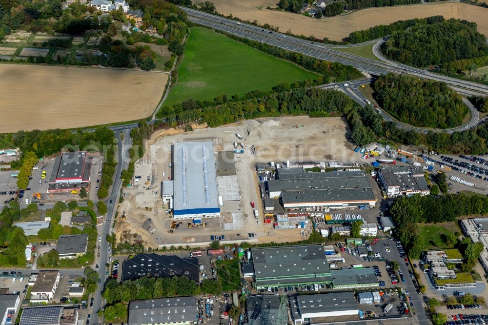 Aerial photograph Witten - Construction site to build a new building complex on the site of the logistics center of Hermes Germany GmbH on Salinger Feld in Witten in the state North Rhine-Westphalia, Germany