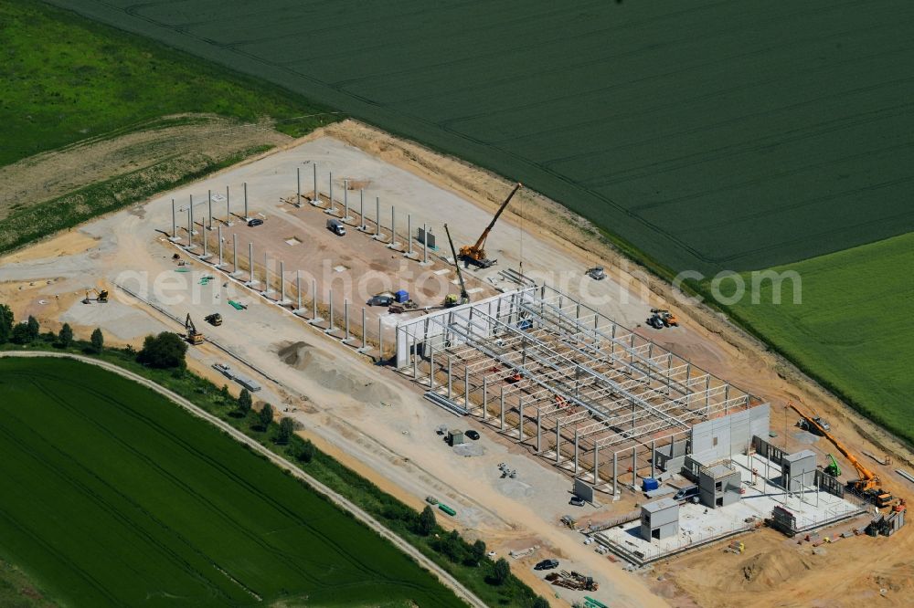 Aerial image Odelzhausen - Construction site for the construction of a logistics center of C.E. NOERPEL GmbH in Odelzhausen, Bavaria, Germany