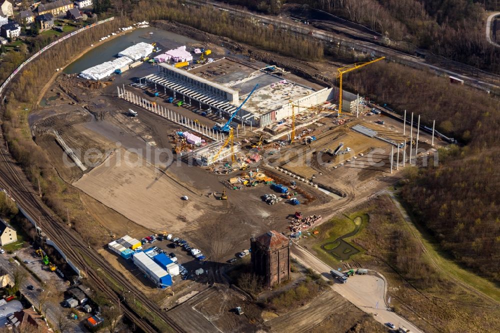 Aerial photograph Herne - Construction site to build a new building complex on the site of the logistics center of NORDFROST GmbH & Co. KG Am Malakowturm in Herne in the state North Rhine-Westphalia, Germany