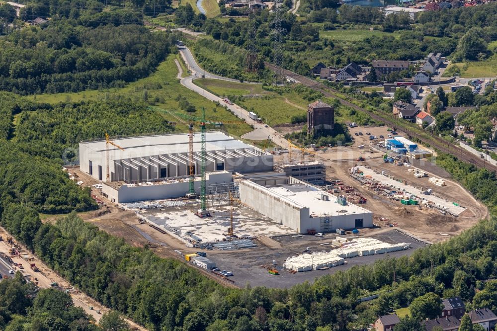 Herne from above - Construction site to build a new building complex on the site of the logistics center of NORDFROST GmbH & Co. KG Am Malakowturm in Herne in the state North Rhine-Westphalia, Germany