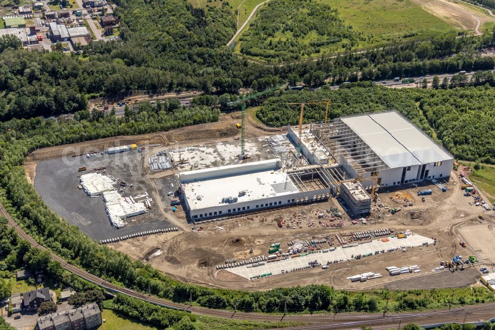 Aerial image Herne - Construction site to build a new building complex on the site of the logistics center of NORDFROST GmbH & Co. KG Am Malakowturm in Herne in the state North Rhine-Westphalia, Germany