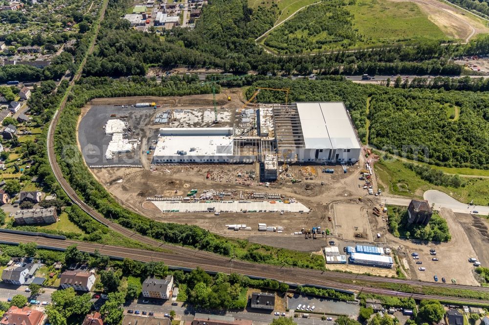 Aerial photograph Herne - Construction site to build a new building complex on the site of the logistics center of NORDFROST GmbH & Co. KG Am Malakowturm in Herne in the state North Rhine-Westphalia, Germany