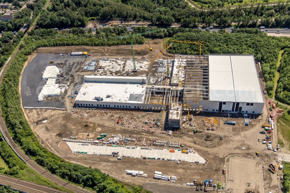 Herne from above - Construction site to build a new building complex on the site of the logistics center of NORDFROST GmbH & Co. KG Am Malakowturm in Herne in the state North Rhine-Westphalia, Germany