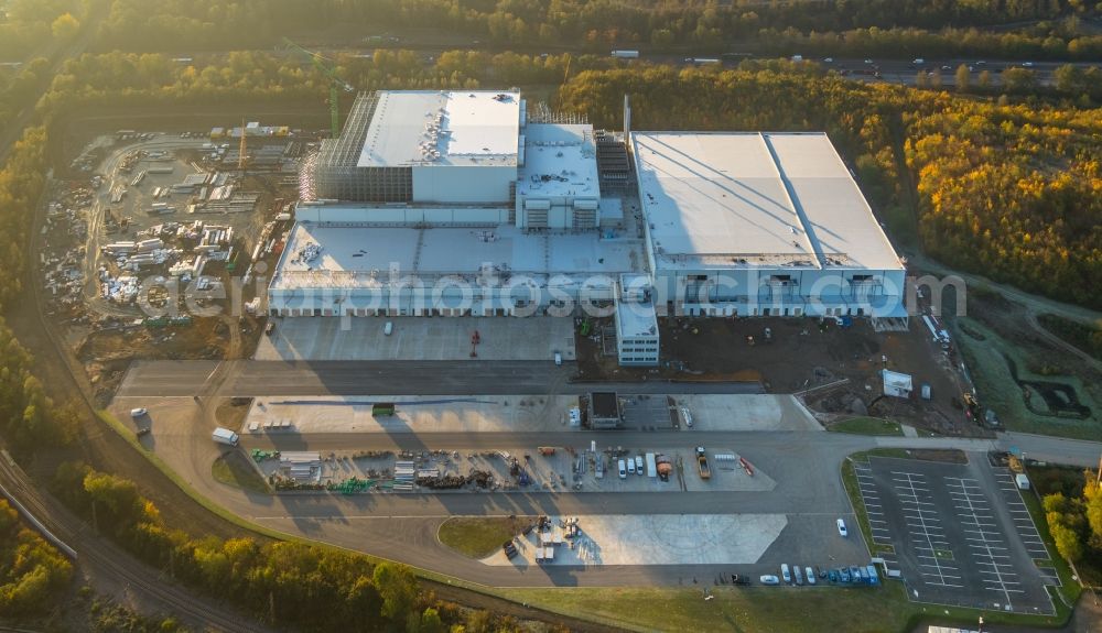 Herne from above - Construction site to build a new building complex on the site of the logistics center of NORDFROST GmbH & Co. KG Am Malakowturm in Herne in the state North Rhine-Westphalia, Germany