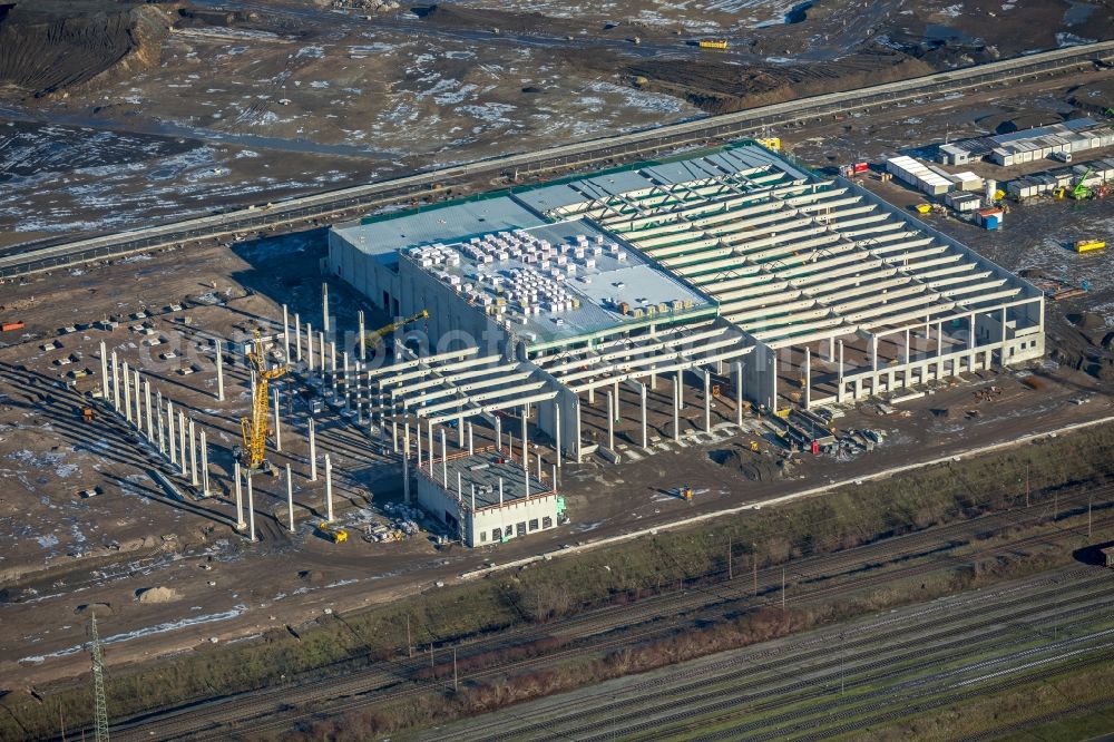 Aerial image Dortmund - Construction site to build a new building complex on the site of the logistics center REWE DORTMUND Grosshandel eG on Rueschebrinkstrasse in Dortmund in the state North Rhine-Westphalia, Germany