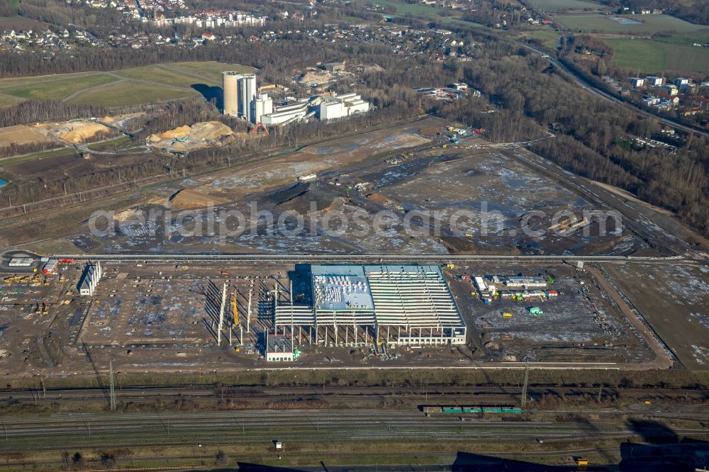 Aerial photograph Dortmund - Construction site to build a new building complex on the site of the logistics center REWE DORTMUND Grosshandel eG on Rueschebrinkstrasse in Dortmund in the state North Rhine-Westphalia, Germany