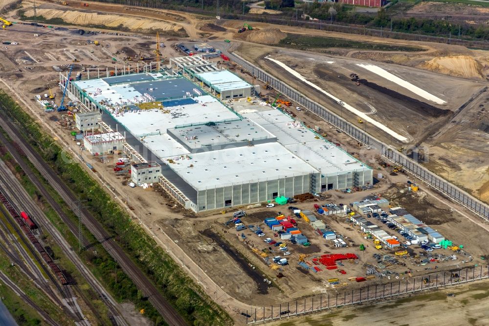 Aerial image Dortmund - Construction site to build a new building complex on the site of the logistics center REWE DORTMUND Grosshandel eG on Rueschebrinkstrasse in Dortmund in the state North Rhine-Westphalia, Germany