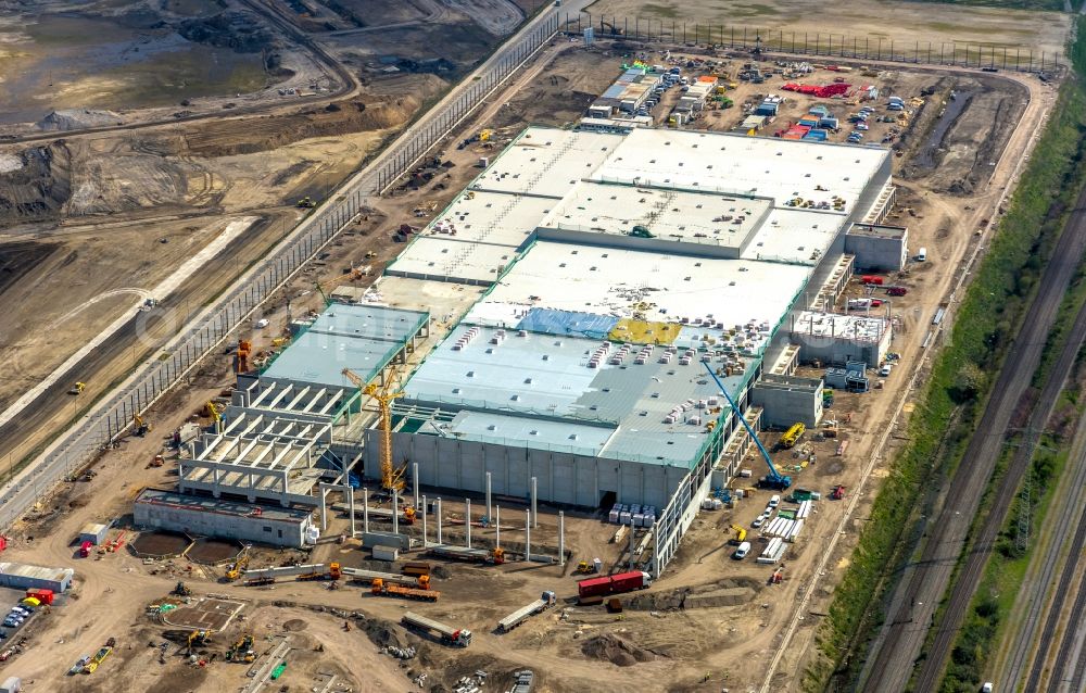 Aerial photograph Dortmund - Construction site to build a new building complex on the site of the logistics center REWE DORTMUND Grosshandel eG on Rueschebrinkstrasse in Dortmund in the state North Rhine-Westphalia, Germany