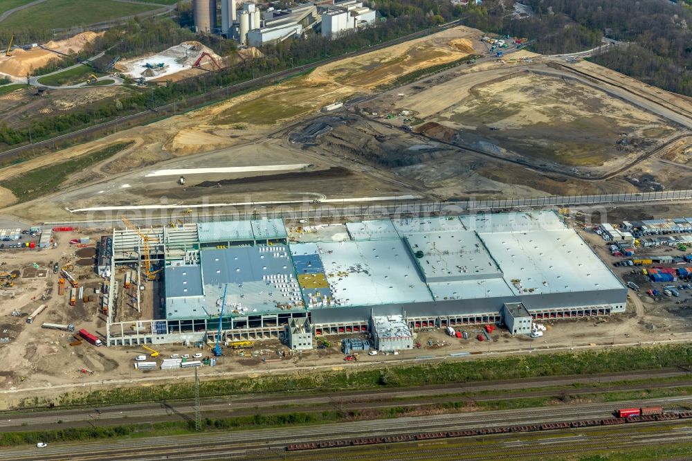 Aerial image Dortmund - Construction site to build a new building complex on the site of the logistics center REWE DORTMUND Grosshandel eG on Rueschebrinkstrasse in Dortmund in the state North Rhine-Westphalia, Germany