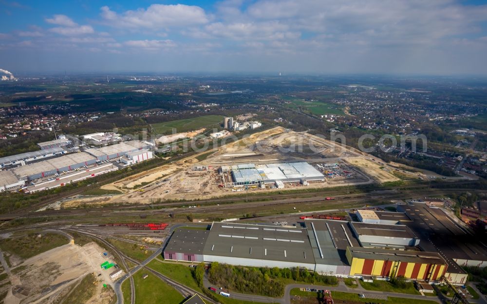 Aerial photograph Dortmund - Construction site to build a new building complex on the site of the logistics center REWE DORTMUND Grosshandel eG on Rueschebrinkstrasse in Dortmund in the state North Rhine-Westphalia, Germany