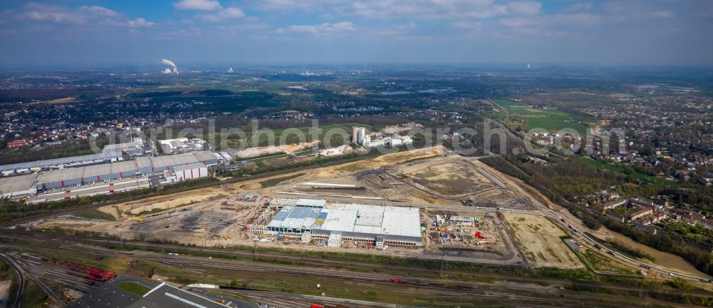 Aerial image Dortmund - Construction site to build a new building complex on the site of the logistics center REWE DORTMUND Grosshandel eG on Rueschebrinkstrasse in Dortmund in the state North Rhine-Westphalia, Germany