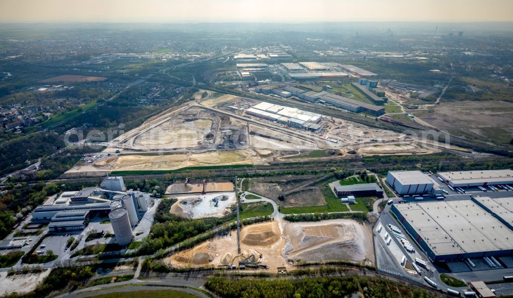 Aerial image Dortmund - Construction site to build a new building complex on the site of the logistics center REWE DORTMUND Grosshandel eG on Rueschebrinkstrasse in Dortmund in the state North Rhine-Westphalia, Germany