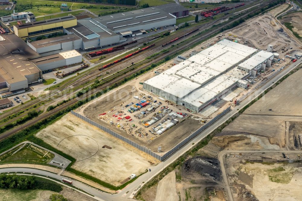 Aerial image Dortmund - Construction site to build a new building complex on the site of the logistics center REWE DORTMUND Grosshandel eG on Rueschebrinkstrasse in Dortmund in the state North Rhine-Westphalia, Germany