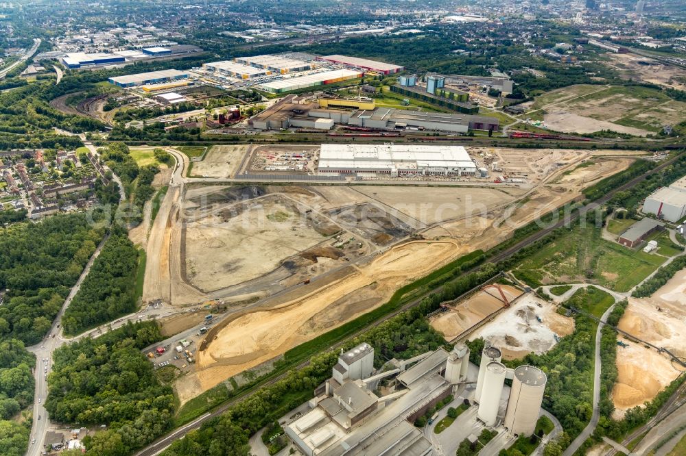 Aerial image Dortmund - Construction site to build a new building complex on the site of the logistics center REWE DORTMUND Grosshandel eG on Rueschebrinkstrasse in Dortmund in the state North Rhine-Westphalia, Germany