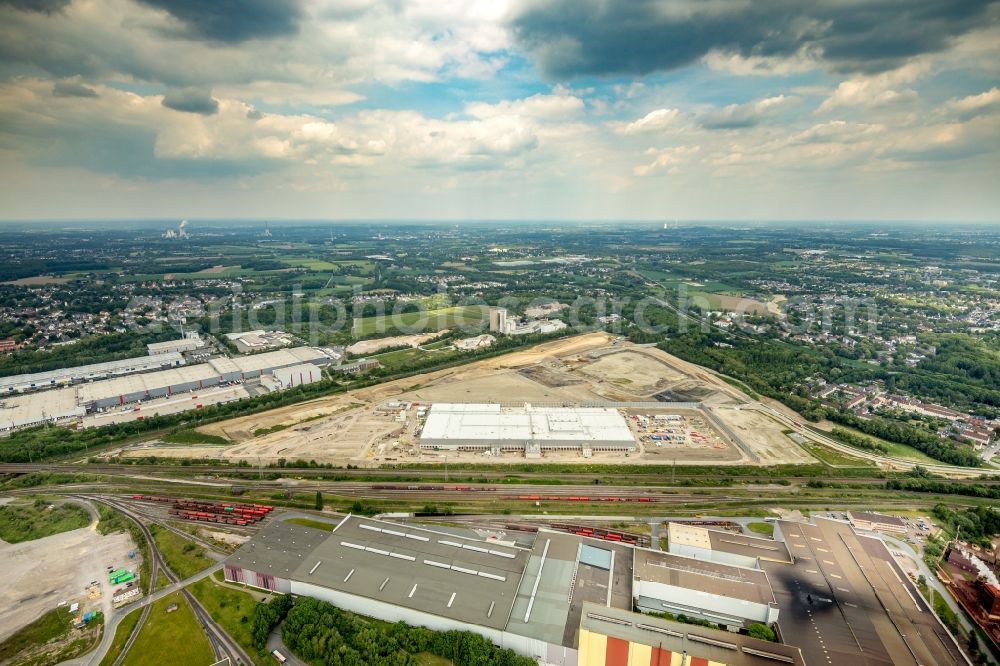 Aerial image Dortmund - Construction site to build a new building complex on the site of the logistics center REWE DORTMUND Grosshandel eG on Rueschebrinkstrasse in Dortmund in the state North Rhine-Westphalia, Germany