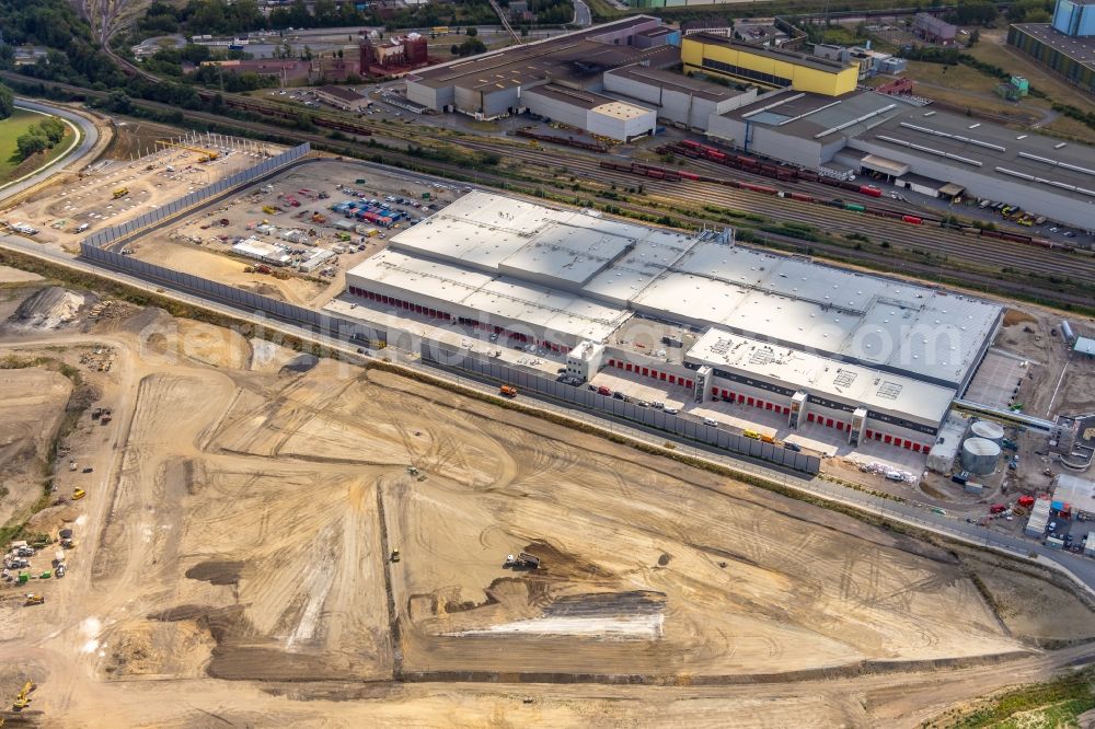 Aerial photograph Dortmund - Construction site to build a new building complex on the site of the logistics center REWE DORTMUND Grosshandel eG on Rueschebrinkstrasse in Dortmund in the state North Rhine-Westphalia, Germany