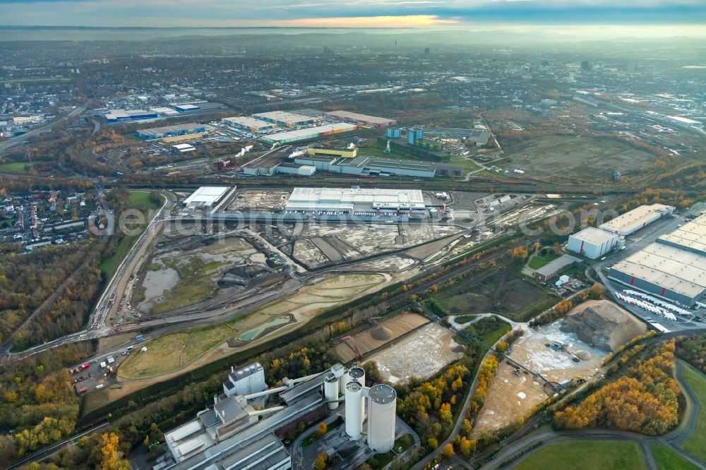 Aerial photograph Dortmund - Construction site to build a new building complex on the site of the logistics center REWE DORTMUND Grosshandel eG on Rueschebrinkstrasse in Dortmund in the state North Rhine-Westphalia, Germany