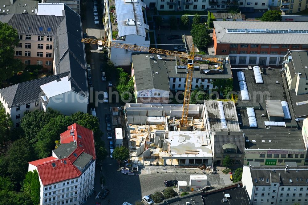 Aerial image Hamburg - Construction site for the new building on Ludwigstrasse corner Sternstrasse in Hamburg, Germany