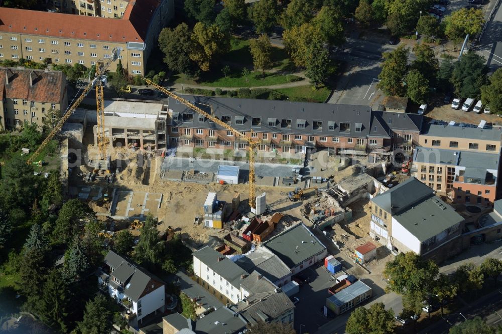 Potsdam from above - Construction site for the new building LUME ACHT - Living at the Einsteinhof in Potsdam in the state Brandenburg