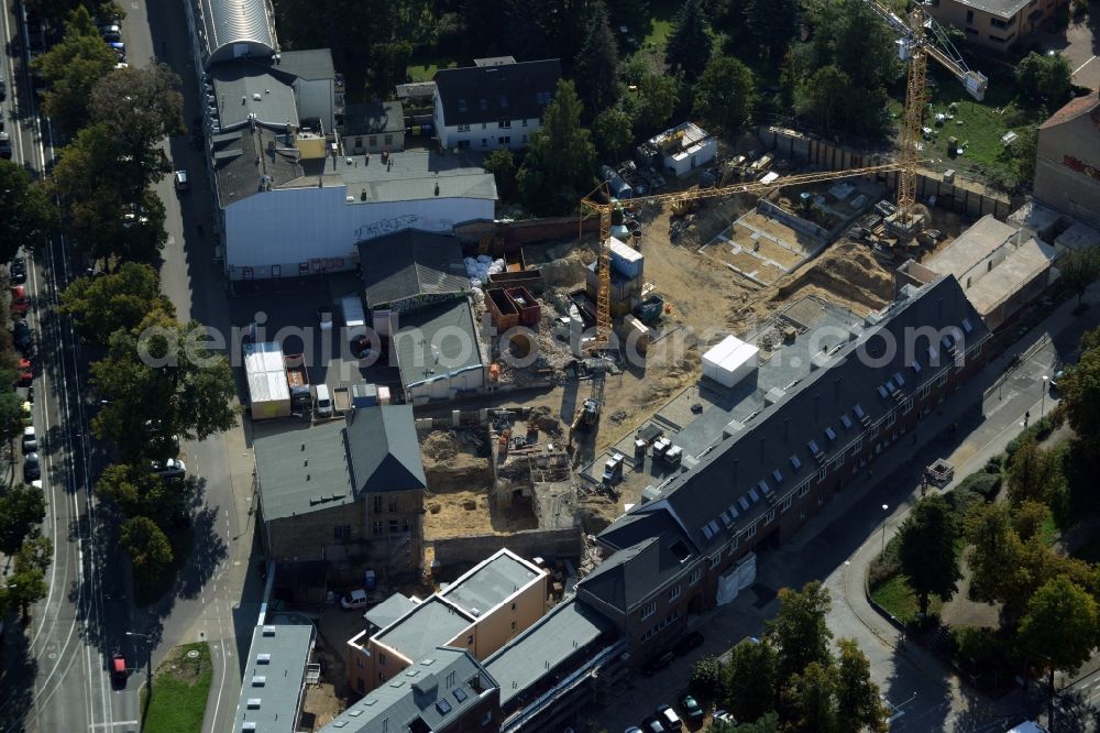 Aerial image Potsdam - Construction site for the new building LUME ACHT - Living at the Einsteinhof in Potsdam in the state Brandenburg