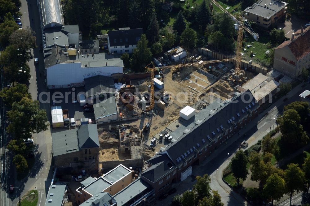 Potsdam from above - Construction site for the new building LUME ACHT - Living at the Einsteinhof in Potsdam in the state Brandenburg