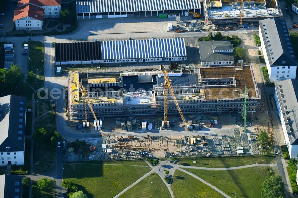 Aerial image Rostock - Construction site for the new building of Maritime Operation Center of Deutschen Marine on Kopernikusstrasse in Rostock in the state Mecklenburg - Western Pomerania, Germany