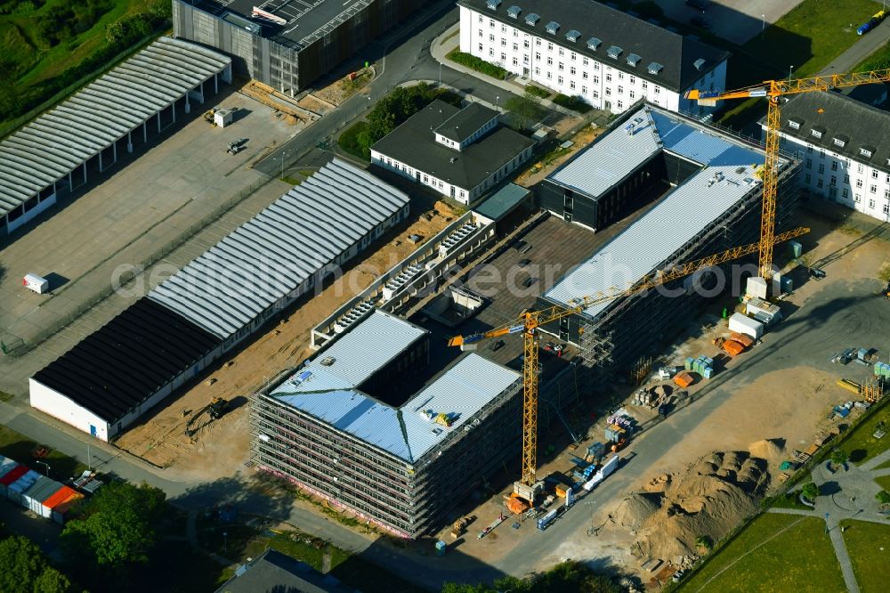 Aerial image Rostock - Construction site for the new building of Maritime Operation Center of Deutschen Marine on Kopernikusstrasse in Rostock in the state Mecklenburg - Western Pomerania, Germany