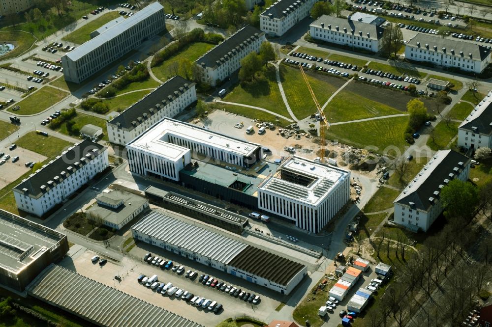 Aerial photograph Rostock - Construction site for the new building of Maritime Operation Center of Deutschen Marine on Kopernikusstrasse in Rostock in the state Mecklenburg - Western Pomerania, Germany