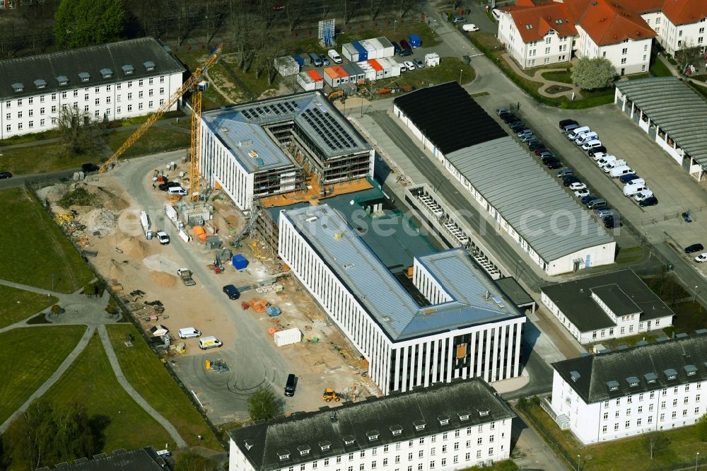 Rostock from above - Construction site for the new building of Maritime Operation Center of Deutschen Marine on Kopernikusstrasse in Rostock in the state Mecklenburg - Western Pomerania, Germany