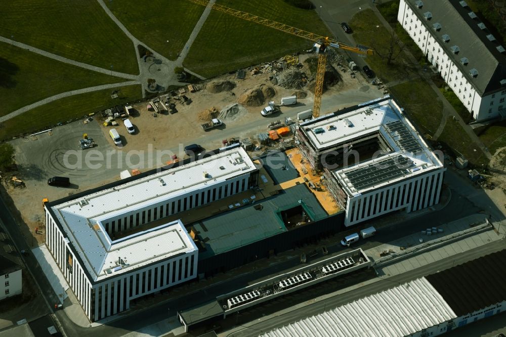 Aerial image Rostock - Construction site for the new building of Maritime Operation Center of Deutschen Marine on Kopernikusstrasse in Rostock in the state Mecklenburg - Western Pomerania, Germany