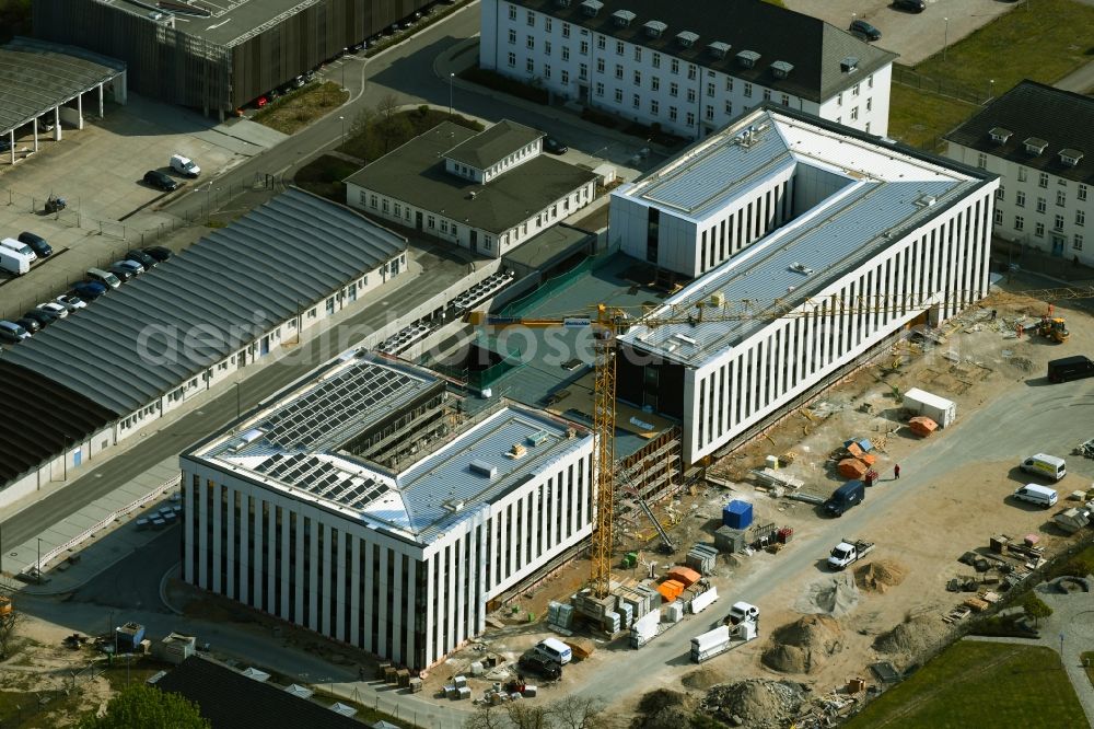 Aerial image Rostock - Construction site for the new building of Maritime Operation Center of Deutschen Marine on Kopernikusstrasse in Rostock in the state Mecklenburg - Western Pomerania, Germany