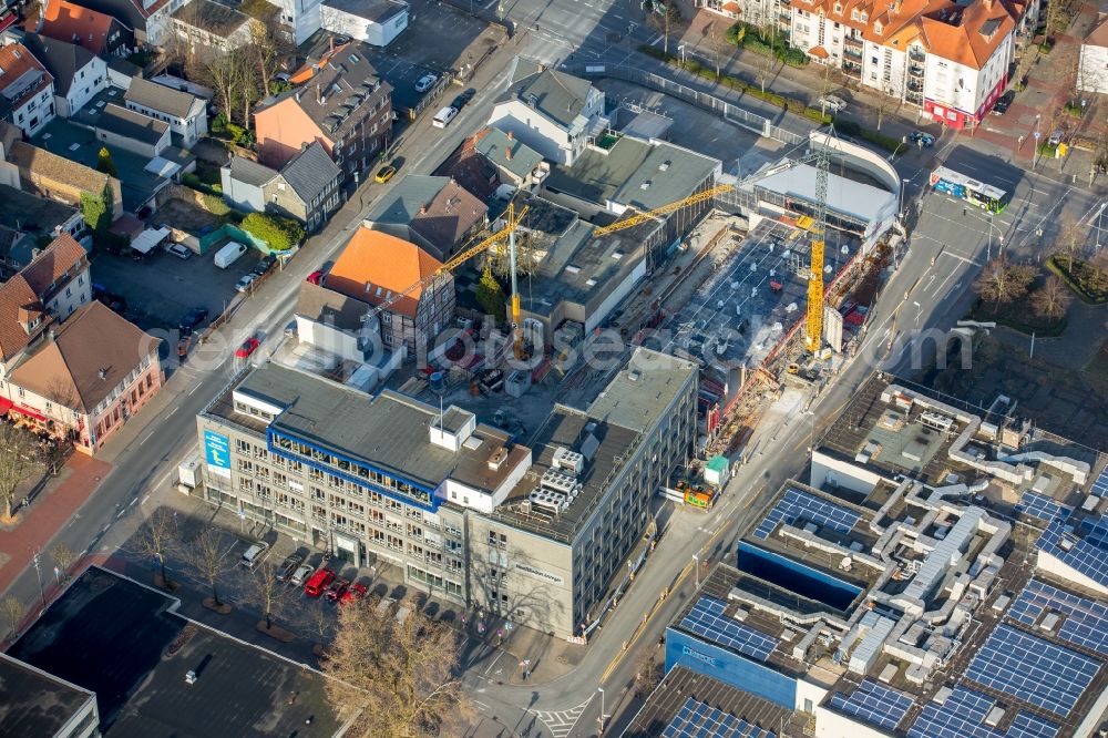 Hamm from the bird's eye view: Construction site for the new building Medienhaus Hamm of Westfaelischer Anzeiger in the district Hamm-Heessen in Hamm in the state North Rhine-Westphalia