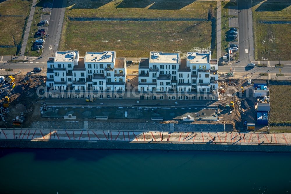 Aerial photograph Gelsenkirchen - Construction site to build the new multi-family residential complex Graf Bismarck on Johannes-Rau-Allee in the district Bismarck in Gelsenkirchen in the state North Rhine-Westphalia, Germany