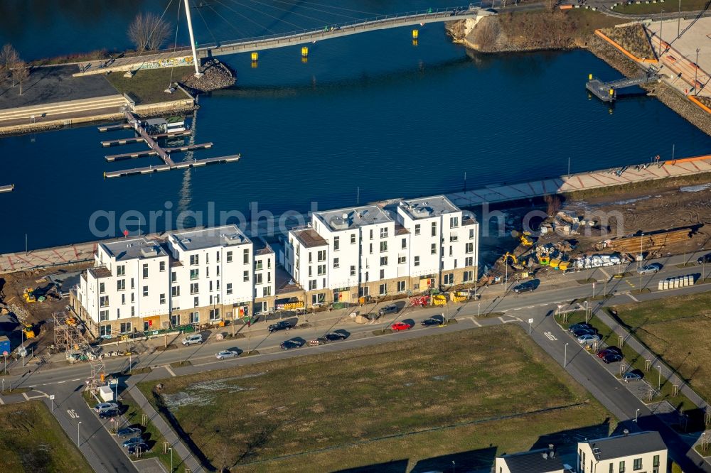 Aerial photograph Gelsenkirchen - Construction site to build the new multi-family residential complex Graf Bismarck on Johannes-Rau-Allee in the district Bismarck in Gelsenkirchen in the state North Rhine-Westphalia, Germany