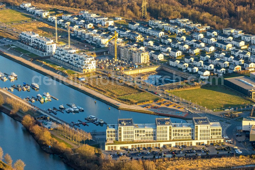 Aerial image Gelsenkirchen - Construction site to build the new multi-family residential complex Graf Bismarck on Johannes-Rau-Allee in the district Bismarck in Gelsenkirchen in the state North Rhine-Westphalia, Germany