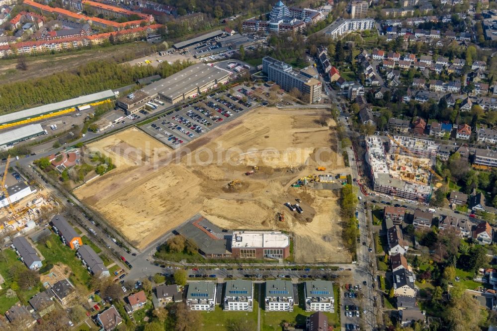 Aerial image Dortmund - Construction site for the new building Mehrfamilienhaus in Dortmund in the state North Rhine-Westphalia, Germany