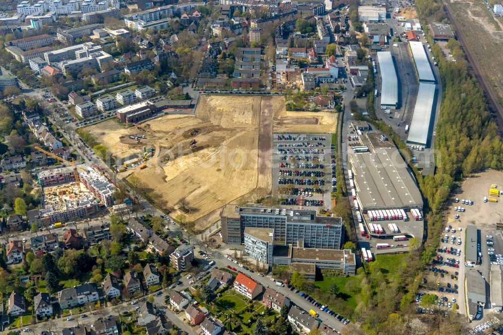 Aerial image Dortmund - Construction site for the new building Mehrfamilienhaus in Dortmund in the state North Rhine-Westphalia, Germany