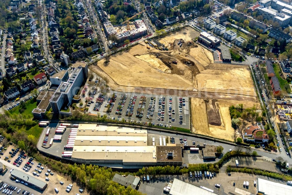 Aerial photograph Dortmund - Construction site for the new building Mehrfamilienhaus in Dortmund in the state North Rhine-Westphalia, Germany