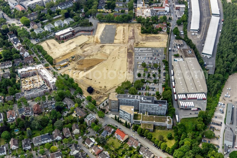 Aerial photograph Dortmund - Construction site for the new building Mehrfamilienhaus in Dortmund in the state North Rhine-Westphalia, Germany