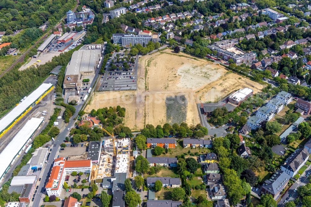 Dortmund from above - Construction site for the new building Mehrfamilienhaus in Dortmund in the state North Rhine-Westphalia, Germany