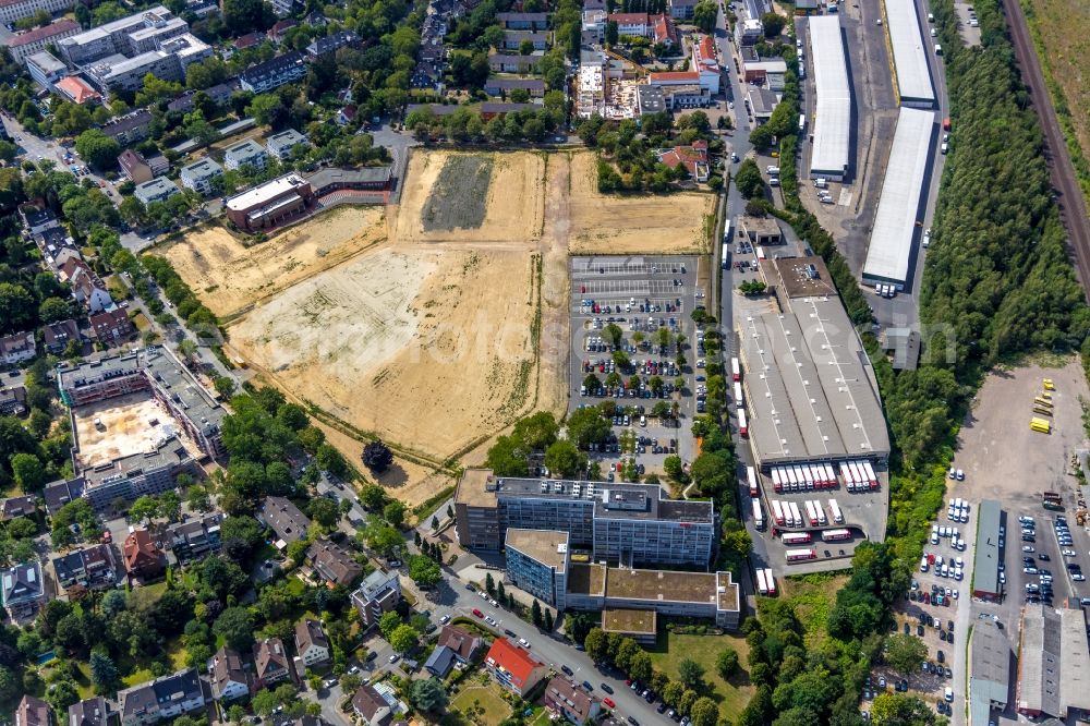 Aerial photograph Dortmund - Construction site for the new building Mehrfamilienhaus in Dortmund in the state North Rhine-Westphalia, Germany