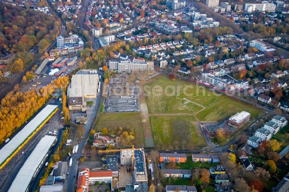 Aerial photograph Dortmund - Construction site for the new building Mehrfamilienhaus in Dortmund in the state North Rhine-Westphalia, Germany