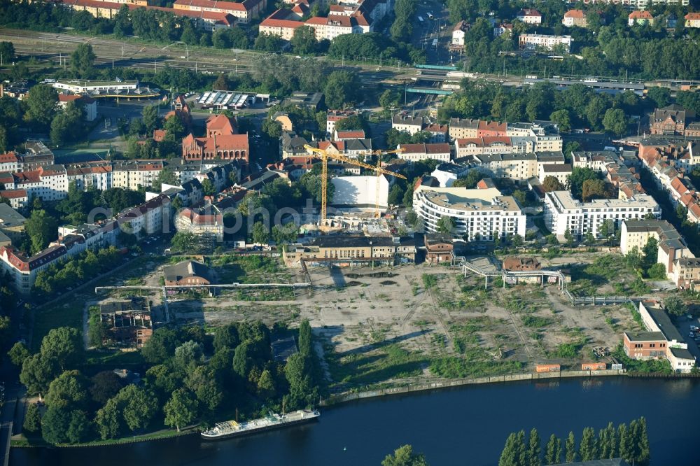 Aerial photograph Berlin - Construction site to build a new multi-family residential complex of ABW Planung and Bauleitung GmbH & Co.KG on Flutstrasse - Fliessstrasse in Berlin, Germany