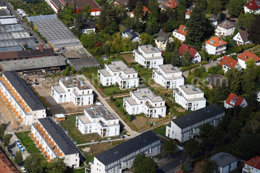 Aerial image Berlin - Construction site to build a new multi-family residential complex ALTE GAeRTNEREI of PROJECT Immobilien Wohnen AG on Sundgauer Strasse corner Schlettstadter Strasse in Berlin, Germany